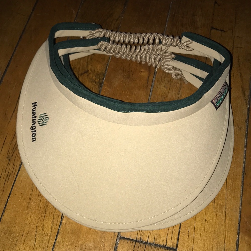Beige Huntington Visor with Dark Green Trim